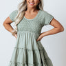 Honey So Sweet Ruffle Dress In Pear Image - 1