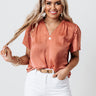 Mood And Music Shift Top In Dark Coral Image - 1