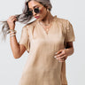 Mood And Music Shift Top In Beige Image - 1