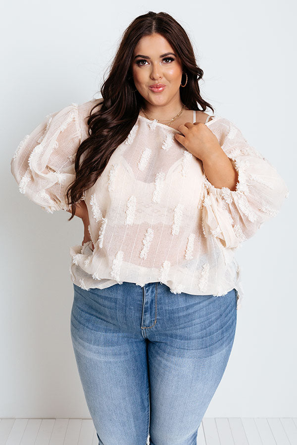 Sheer We Go Shift Top In Cream Curves Image - 2