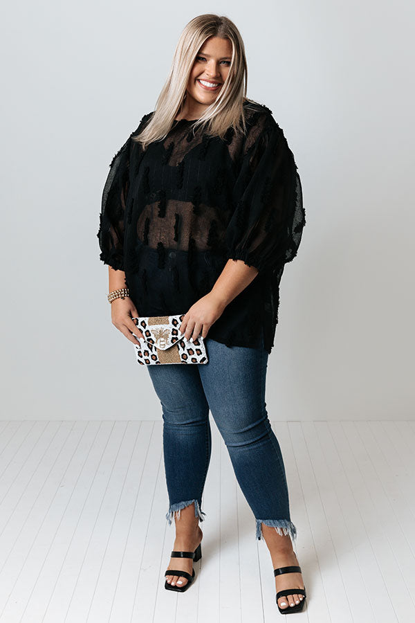 Sheer We Go Shift Top In Black Curves Image - 1