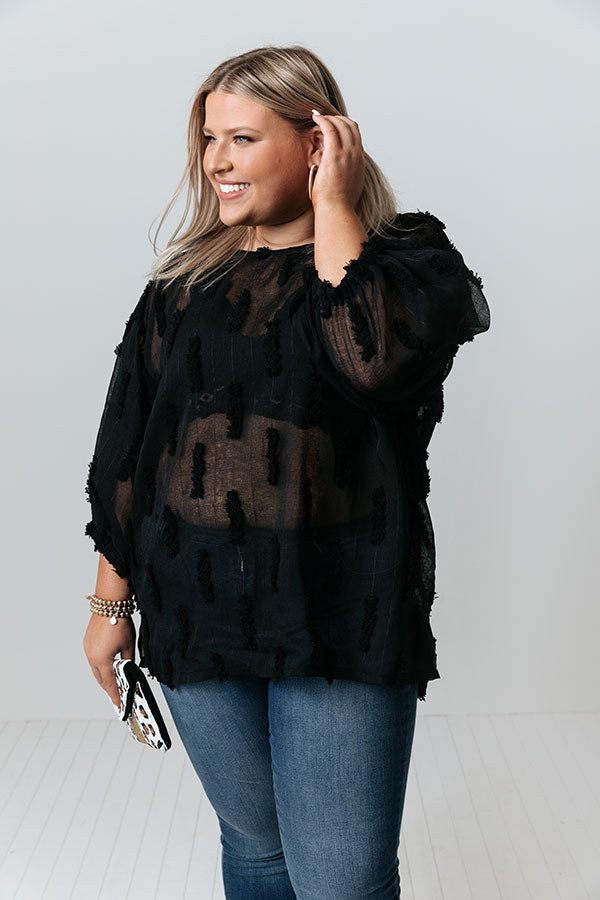 Sheer We Go Shift Top In Black Curves Image - 2