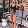 Beach Appeal High Waist Reversible Bikini Bottoms in Black Image - 1