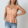 Sweet Spirit Peplum Top In Orange Image - 1