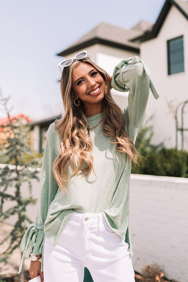 Winter Weather Shift Top In Light Sage