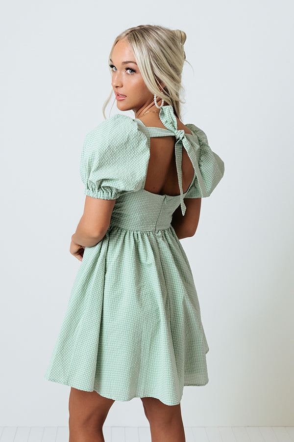 Sweetest Kisses Seersucker Babydoll Dress In Pear Image - 2