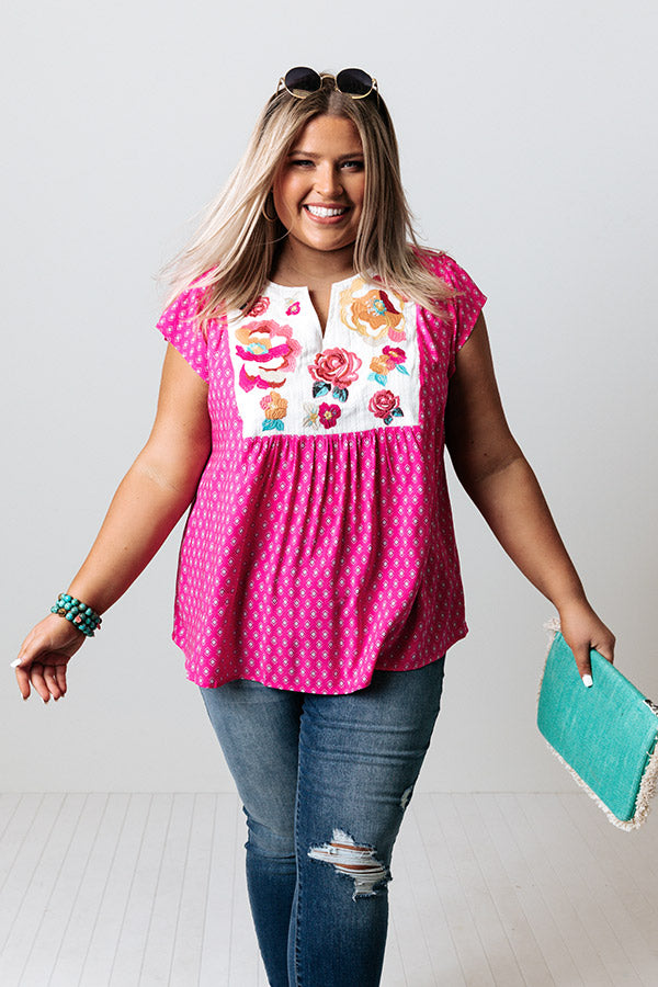 I'll Have This Rose Embroidered Shift Top Curves Image - 1