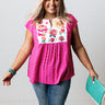 I'll Have This Rose Embroidered Shift Top Curves Image - 1