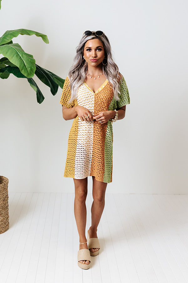 Bright Places Crochet Tunic In Camel Image - 2