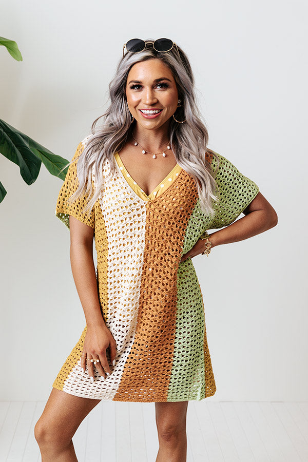 Bright Places Crochet Tunic In Camel Image - 1