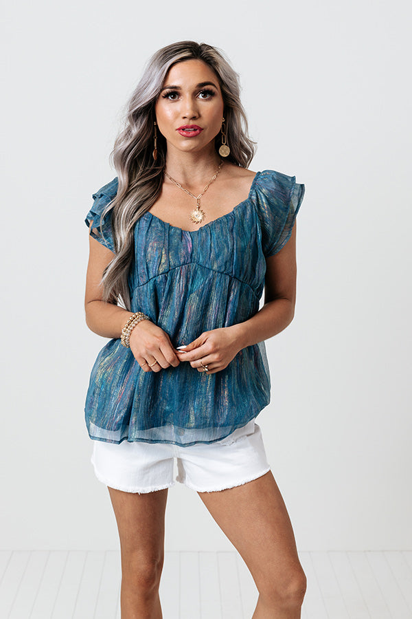 Whimsical Days Shimmer Babydoll Top Image - 1