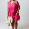 Innocent Crush Eyelet Babydoll Dress in Hot Pink Curves Image - 1
