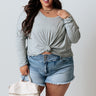 Never Change Shift Tee in Grey Curves Image - 1