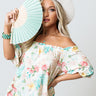 Sunset Moments Floral Shift Top In Cream Image - 1