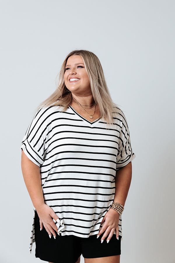 Nautical Charm Shift Tee in White Curves Image - 2