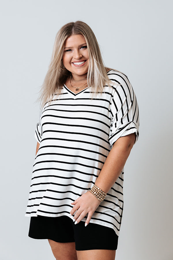 Nautical Charm Shift Tee in White Curves Image - 1
