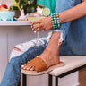 The Dollie Faux Leather Sandal In Camel Image - 1