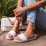 The Dollie Faux Leather Sandal In White Image - 1