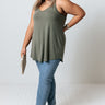 Kisses On The Coast Shift Tank In Sage Curves Image - 1