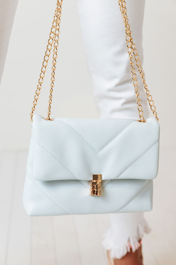 Captivated By Grace Faux Leather Crossbody In Light Sky Blue