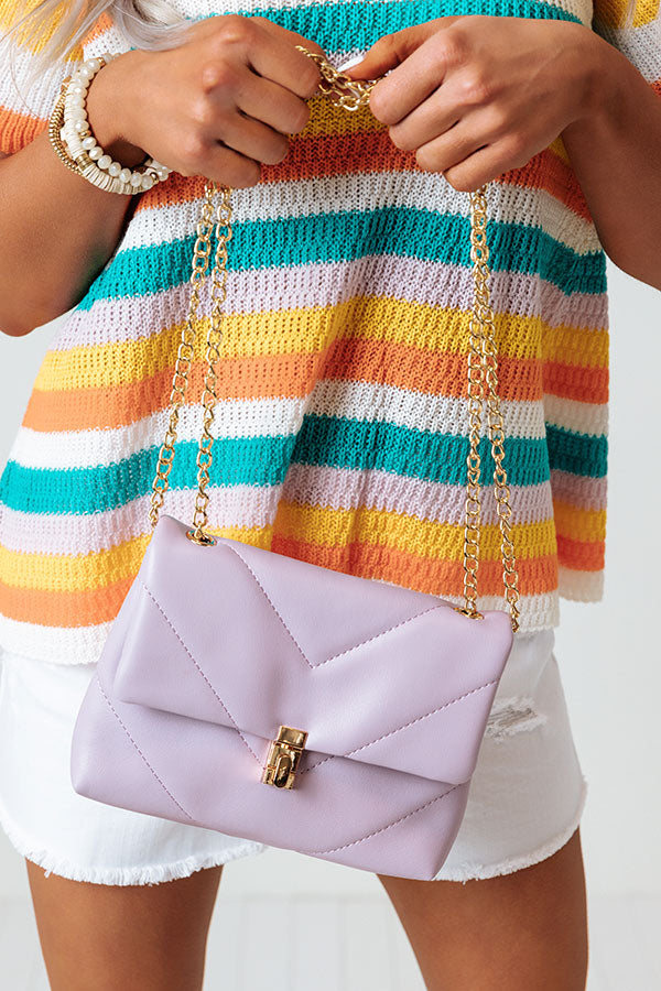 Captivated By Grace Faux Leather Crossbody In Lavender