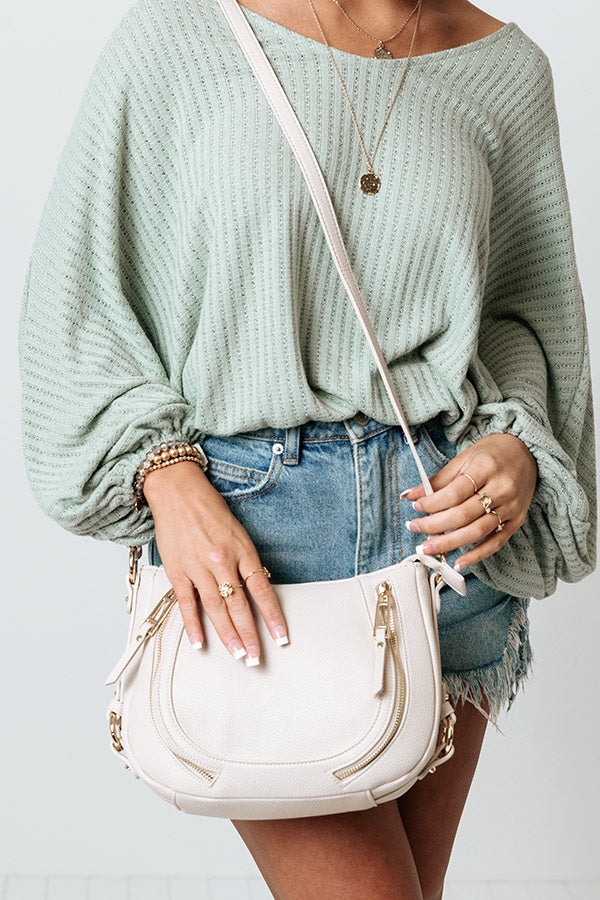 Adventure In The Air Faux Leather Crossbody In Birch