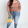 Sophisticated Chic Floral Smocked Top in Vineyard Grape Curves Image - 1