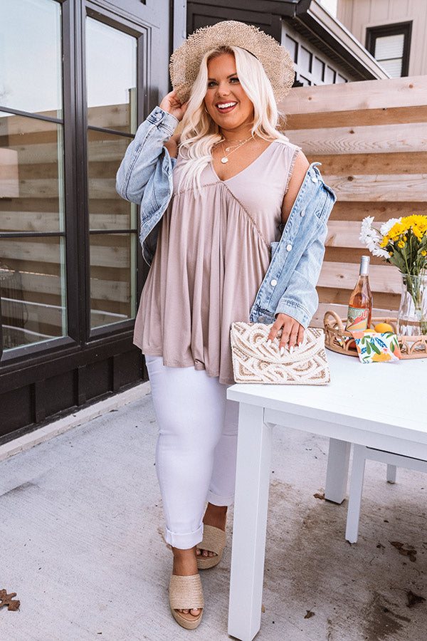 Adley Babydoll Shift Tank In Mocha Curves Image - 1