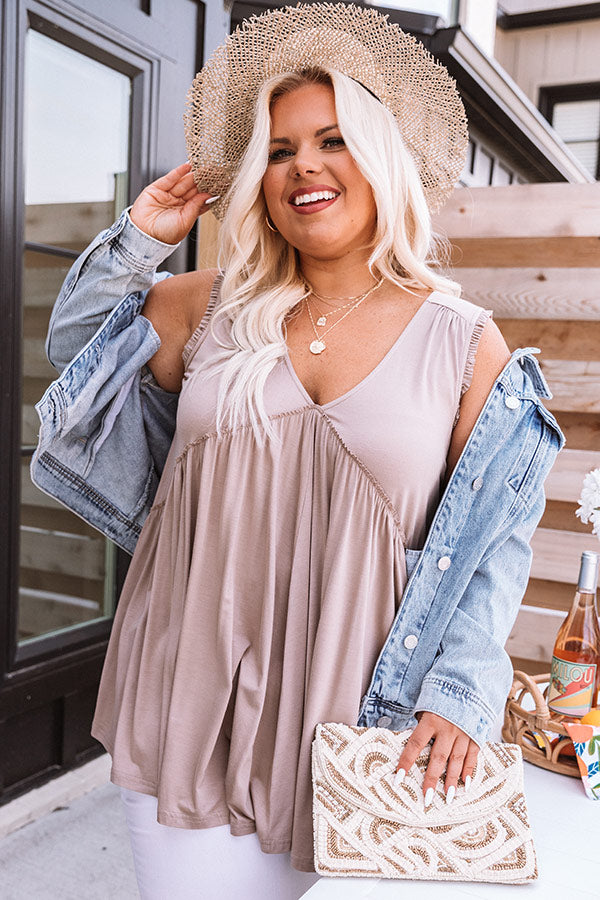 Adley Babydoll Shift Tank In Mocha Curves Image - 2