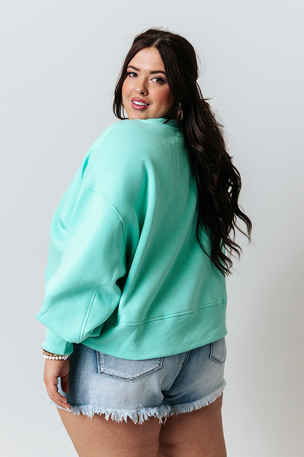 To The Mountains Sweatshirt In Sea Glass Curves Image - 4
