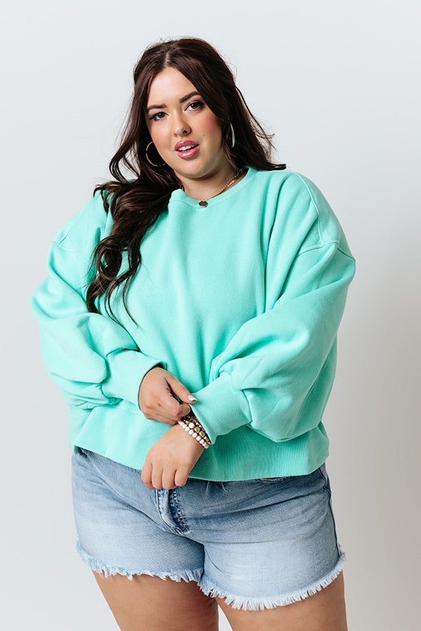 To The Mountains Sweatshirt In Sea Glass Curves Image - 3