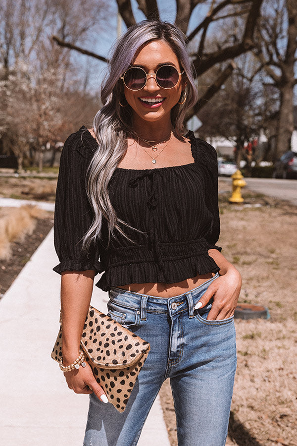 Milan Dreams Crop Top In Black Image - 1