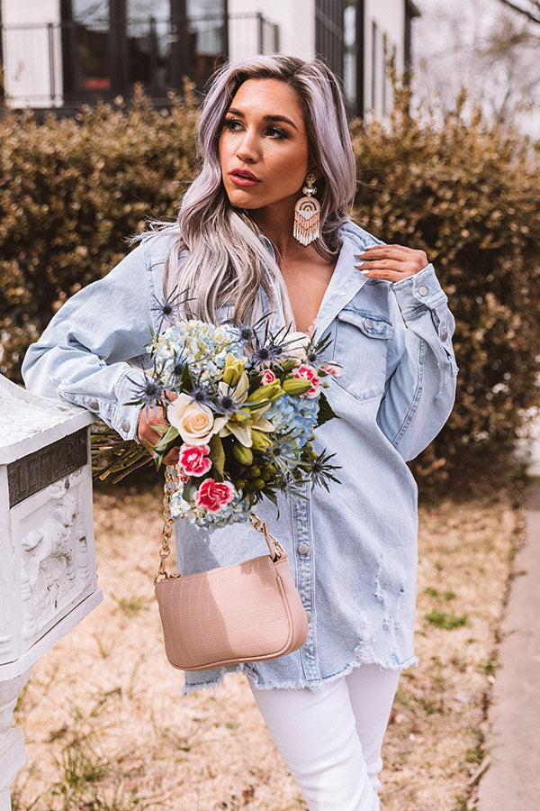 The Evette Distressed Denim Tunic