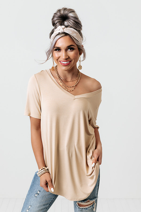 Coastal Chic Shift Tee In Beige Image - 1