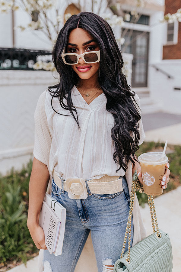 Marina Bay Stripe Top In Birch