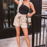 Sol De Chic Polka Dot Shorts In Khaki Image - 1