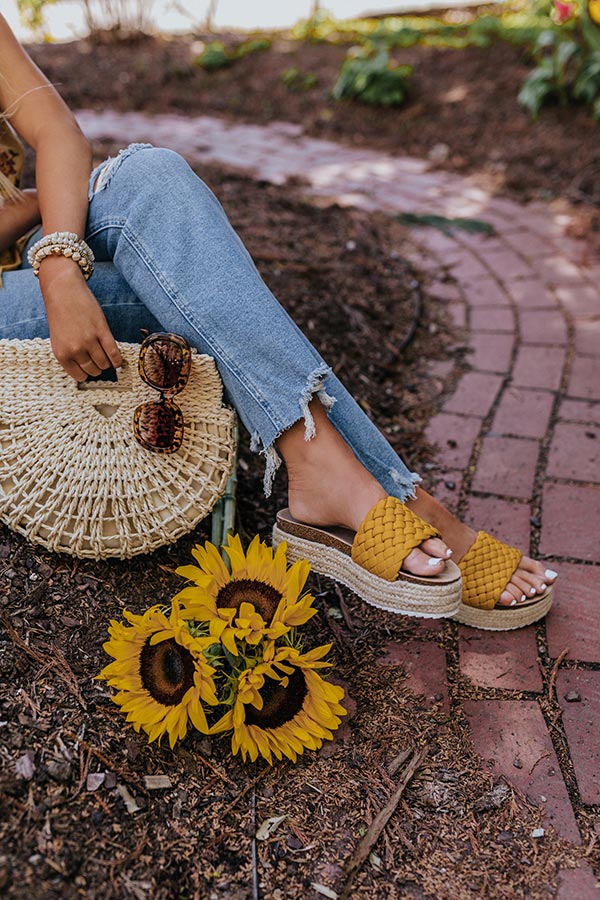 The Shania Braided Espadrille In Mustard