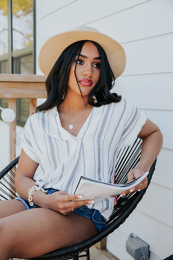 Marina Bay Stripe Top In Navy
