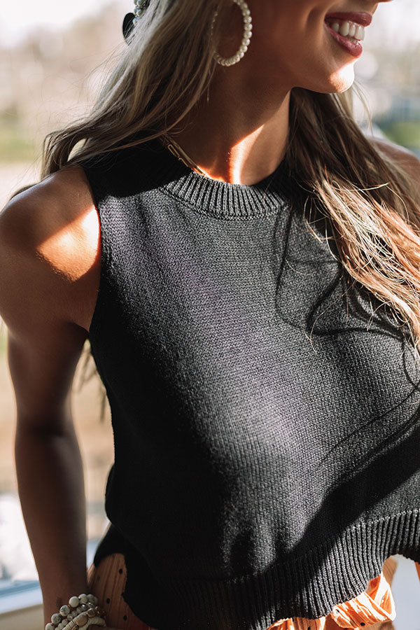 Sunshine In San Diego Knit Tank In Black Image - 3