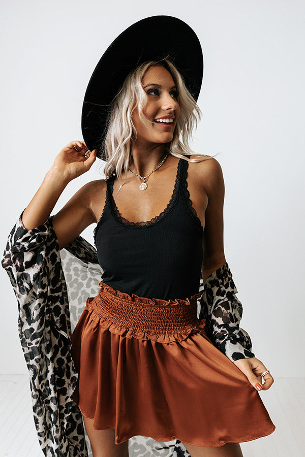 Captured Moments Lace Trim Tank In Black