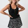 Tropical Tans Ribbed Tank In Black Image - 1