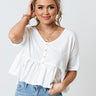 Lakeside Lounging Babydoll Top In White Image - 1