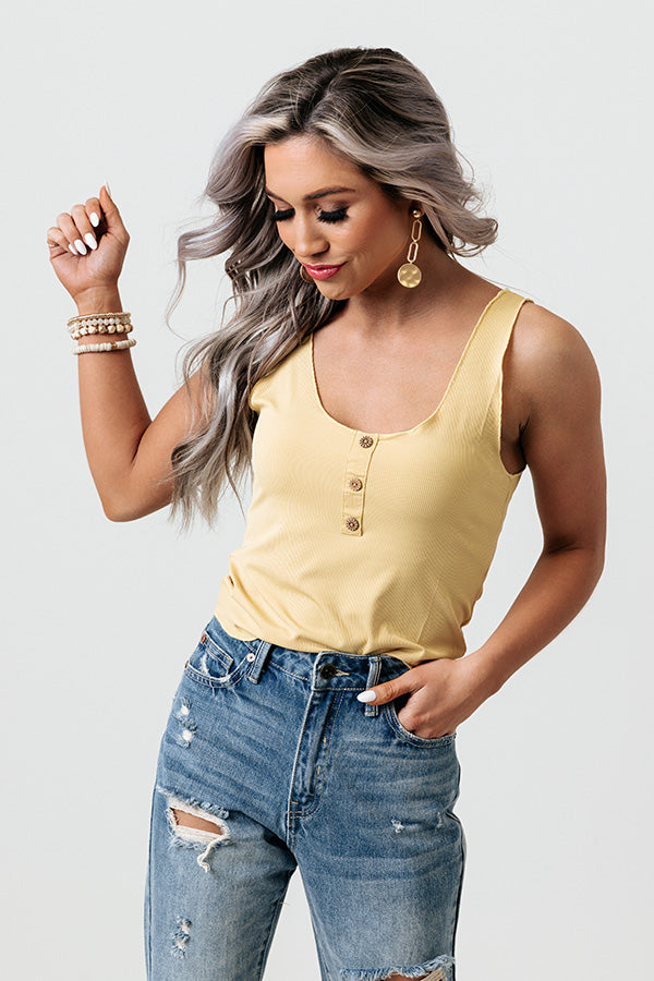 Tropical Tans Ribbed Tank In Primrose Yellow Image - 1