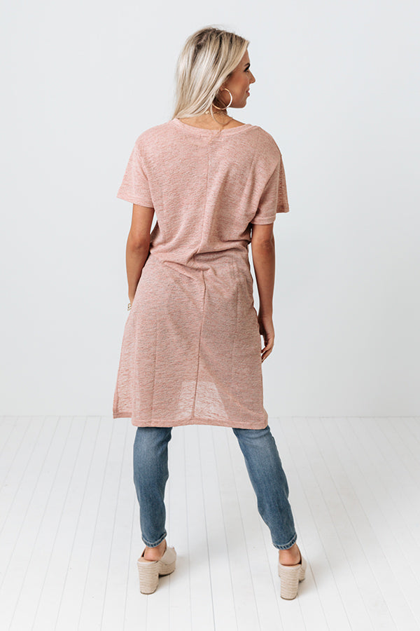 Baja Surf Knit Tunic In Peach Image - 4