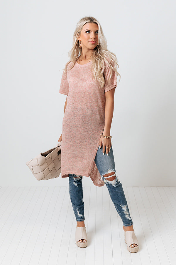 Baja Surf Knit Tunic In Peach Image - 1
