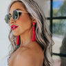 It's A Vibe Beaded Earrings In Red Image - 1
