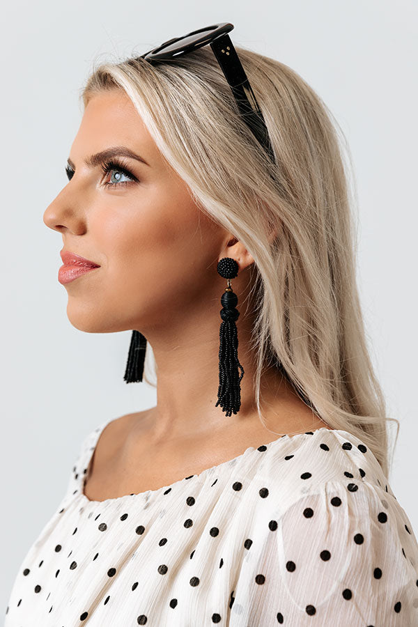 It's A Vibe Beaded Earrings In Black