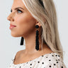 It's A Vibe Beaded Earrings In Black Image - 1