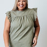 Veranda Brunch Shift Top In Sage Curves Image - 1