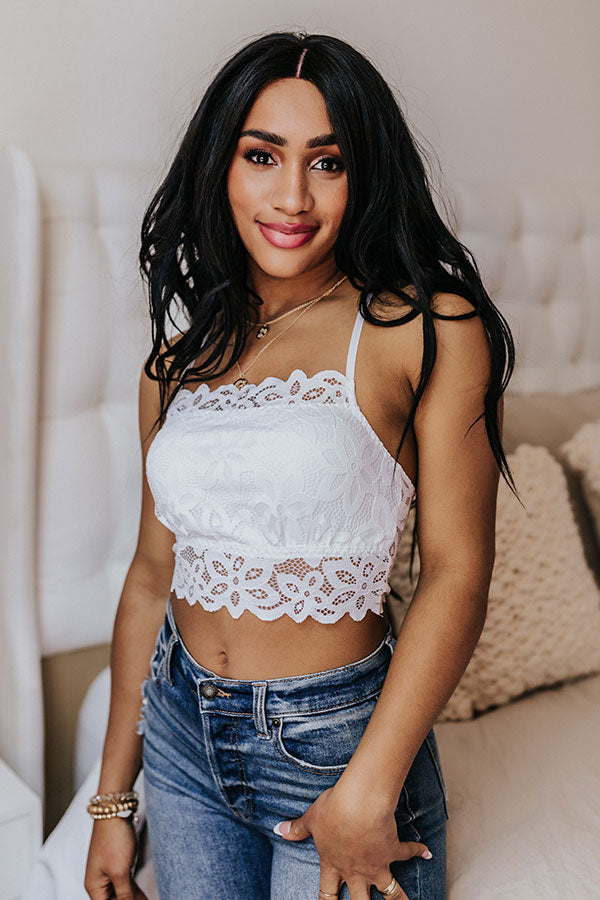 True Mood Lace Bralette In White Image - 2